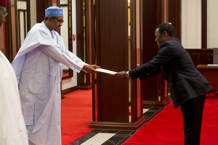 Dr. Solomon S. JERE Presents Letters of Credence to President Buhari